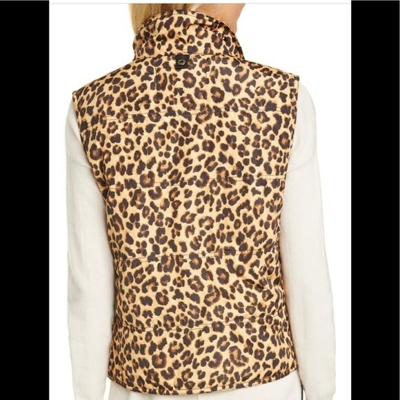Veronica Beard Vest Outerwear Puffer Brown Leopard - Picture 8 of 10
